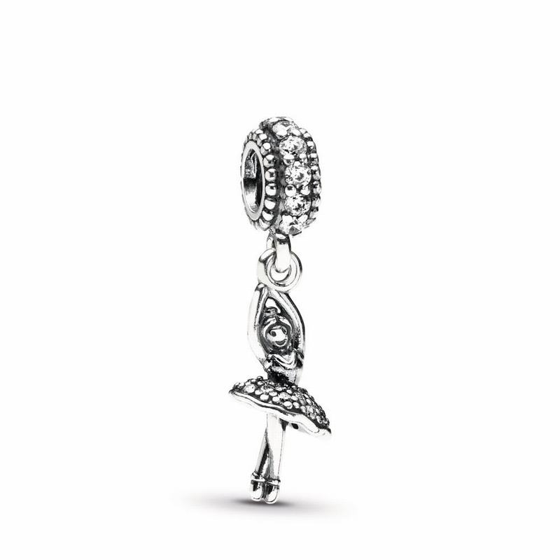 Pandora Ballerina Dangle Charm Ireland - Sterling Silver/Cubic Zirconia - 516739ITB